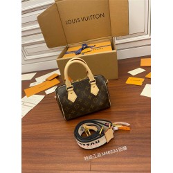 Louis Vuitton SPEEDY 20 Pillow Bag (New Strap) M46234 Monogram Canvas Leather Trim and Fabric Lining Size: 20.5x12.5x12cm