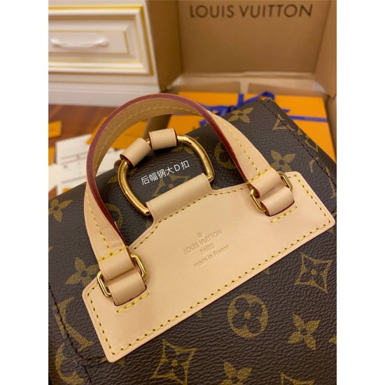 Louis Vuitton M43431 Montsouris Medium Sperone Backpack Damier Azur Canvas, Size: 30x25x10cm