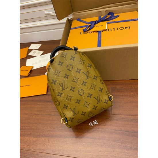 Louis Vuitton M44872 PALM SPRINGS Mini Backpack in Monogram Reverse Canvas, Size: 17x22x10cm