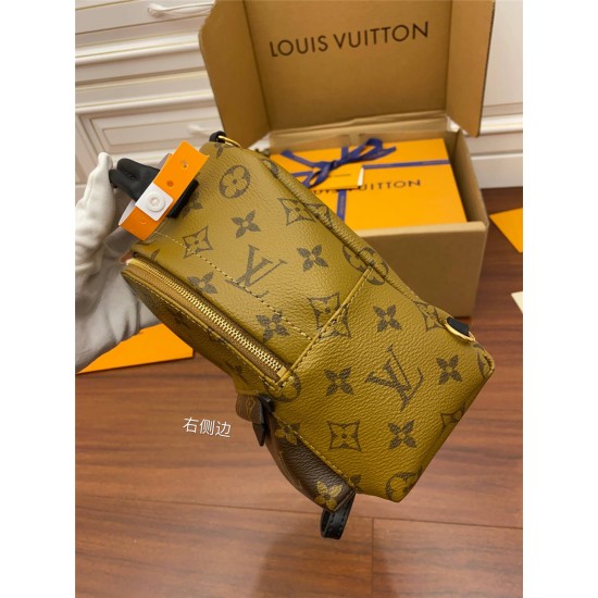 Louis Vuitton M44872 PALM SPRINGS Mini Backpack in Monogram Reverse Canvas, Size: 17x22x10cm