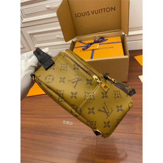 Louis Vuitton M44872 PALM SPRINGS Mini Backpack in Monogram Reverse Canvas, Size: 17x22x10cm