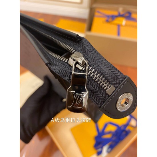 Louis Vuitton M69535 Pochette Voyage Medium Clutch Monogram Eclipse Black Reverse Canvas, Size: 27.0×21.0×3.0cm