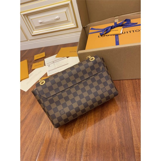 Louis Vuitton VAVIN Small Handbag (N40113) White Vavin Small Handbag Damier Ebene Canvas, Size: 25x17x9.5cm