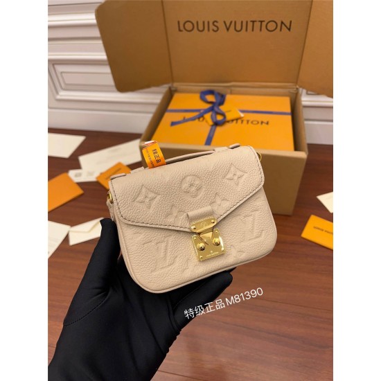 Louis Vuitton MICRO MÉTIS Metis Chain Bag (M81390) Yellow Flower Monogram Empreinte Leather, Size: 14x11x3.5cm