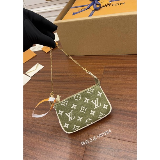 Louis Vuitton MINI POCHETTE ACCESSOIRES Clutch (M81284) Green Spring in the City Capsule Collection, Size: 15.5x10.5x4cm