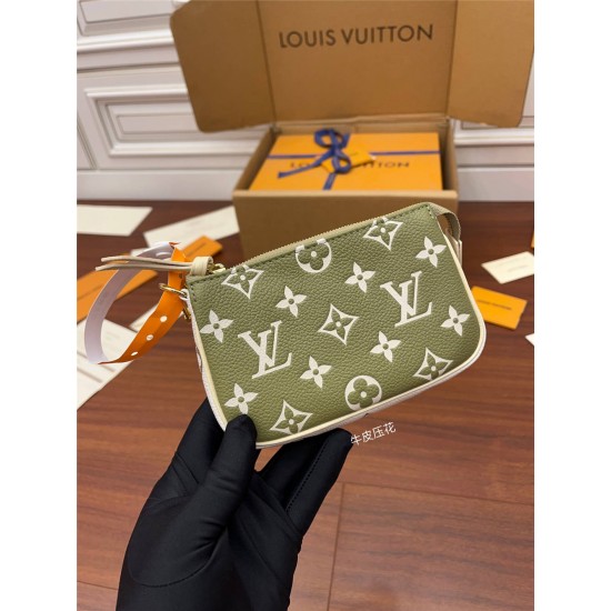 Louis Vuitton MINI POCHETTE ACCESSOIRES Clutch (M81284) Green Spring in the City Capsule Collection, Size: 15.5x10.5x4cm