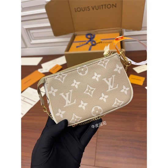 Louis Vuitton MINI POCHETTE ACCESSOIRES Clutch (M81284) Green Spring in the City Capsule Collection, Size: 15.5x10.5x4cm