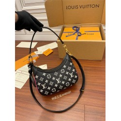 Louis Vuitton BAGATELLE Handbag (M46091) Black Bagatelle BB Monogram pattern print and embossing, Size: 22x14x9CM