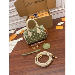 Louis Vuitton SPEEDY BANDOULIÈRE 20 Handbag (M46118) Green Monogram Empreinte Leather, Size: 20.5x13.5x12CM