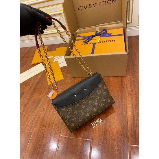 Louis Vuitton M43714 Black Classic Saint Placide Chain Shoulder Bag, Size: 25x16.5x7cm