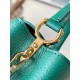 Louis Vuitton M59433 Dark Green Gold Button Capucines Mini Handbag Full-grain Leather, 21x14x8cm (Length x Height x Width)