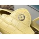 Louis Vuitton M48865 Yellow Crocodile Grain Silver Button Capucines BB Handbag Crocodile Skin Pattern, Size: 27x18x9cm