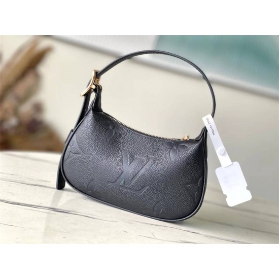 Louis Vuitton M82519 Black Mini Moon Handbag Soft Monogram Empreinte Embossed Leather, Size: 20.5x11x5cm