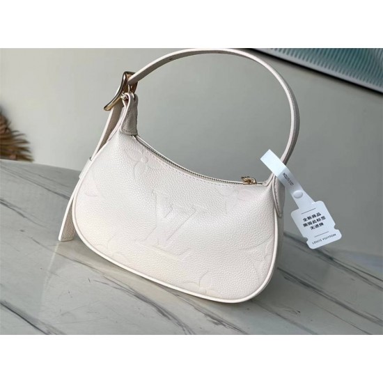 Louis Vuitton M82519 White Mini Moon Handbag Soft Monogram Empreinte Embossed Leather, Size: 20.5x11x5cm