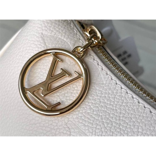 Louis Vuitton M82519 White Mini Moon Handbag Soft Monogram Empreinte Embossed Leather, Size: 20.5x11x5cm