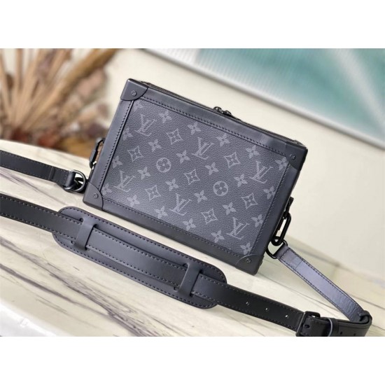 Louis Vuitton M44730 Soft Trunk Handbag Monogram Eclipse Black, Size: 25.0x18.0x10.0 cm