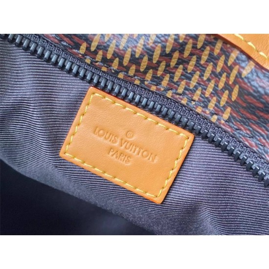 Louis Vuitton N40381 Soft Trunk Virgil Abloh and Japanese Streetwear Designer Nigo Giant Damier Ebene Canvas S-lock Hook, Size: 25x18x10 cm