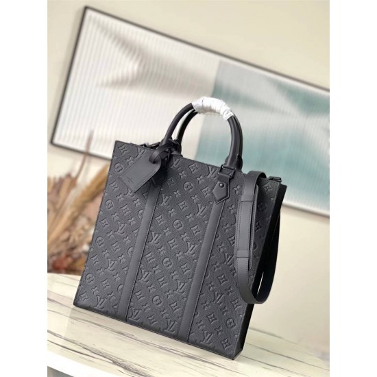 Louis Vuitton M21866 All-leather Sac Plat Handbag Monogram Embossed Taurillon Leather, Size: 36.5 × 38 × 9 cm