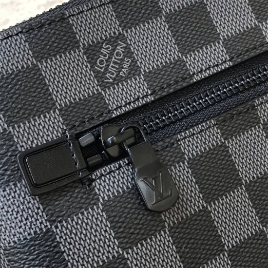 Louis Vuitton TAKEOFF Clutch (N40504) Monogram Eclipse Black Takeoff Clutch Damier Infini Leather, Size: 30x22x5cm