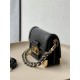 Louis Vuitton Dauphine Mini Handbag (M22597) Black Embossed Calfskin, Size: 20x15x9cm