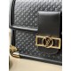 Louis Vuitton Dauphine Medium Handbag (M22276) Black Soft Calfskin Monogram Embossed, Size: 25x17x10.5cm