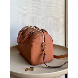 Louis Vuitton SPEEDY BANDOULIÈRE 25 Handbag (M59273) Caramel Monogram Empreinte Grained Leather, Size: 25x19x15cm