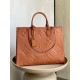 Louis Vuitton ONTHEGO Large Handbag (M44925) Caramel Onthego Handbag Monogram Empreinte Giant Embossed Soft Leather, Size: 41x34x19cm