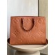 Louis Vuitton ONTHEGO Large Handbag (M44925) Caramel Onthego Handbag Monogram Empreinte Giant Embossed Soft Leather, Size: 41x34x19cm