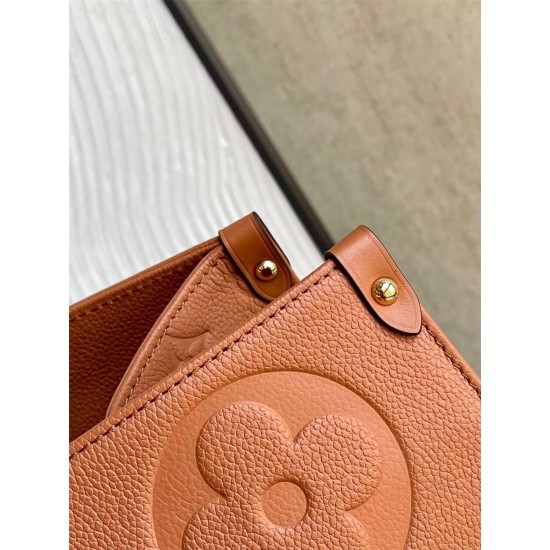 Louis Vuitton ONTHEGO Large Handbag (M44925) Caramel Onthego Handbag Monogram Empreinte Giant Embossed Soft Leather, Size: 41x34x19cm