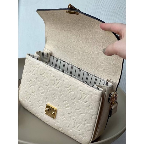 Louis Vuitton POCHETTE MÉTIS Metis Handbag (M46552) Off-White Monogram Empreinte Leather, Monogram Embossing, Size: 25x19x7cm