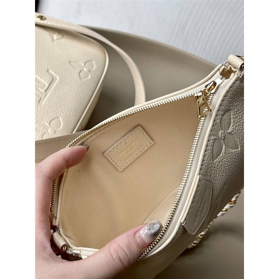 Louis Vuitton MULTI POCHETTE ACCESSOIRES Handbag (M46568) Ivory White Monogram Empreinte Leather, Size: 25x14.5x4.5cm