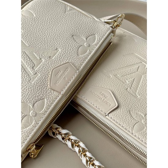 Louis Vuitton MULTI POCHETTE ACCESSOIRES Handbag (M46568) Ivory White Monogram Empreinte Leather, Size: 25x14.5x4.5cm