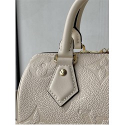 Louis Vuitton SPEEDY BANDOULIÈRE 20 Handbag (M58954) Ivory White Monogram Empreinte Leather, Size: 20.5x13.5x12cm