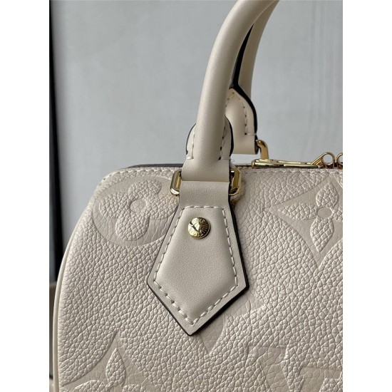 Louis Vuitton SPEEDY BANDOULIÈRE 20 Handbag (M58954) Ivory White Monogram Empreinte Leather, Size: 20.5x13.5x12cm