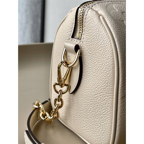 Louis Vuitton SPEEDY BANDOULIÈRE 20 Handbag (M58954) Ivory White Monogram Empreinte Leather, Size: 20.5x13.5x12cm