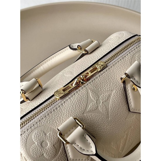 Louis Vuitton SPEEDY BANDOULIÈRE 20 Handbag (M58954) Ivory White Monogram Empreinte Leather, Size: 20.5x13.5x12cm