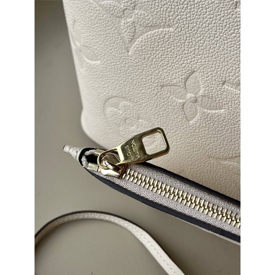 Louis Vuitton NEVERFULL Medium Handbag (M46676) White Neverfull Medium Handbag Monogram Empreinte Grained Leather, Size: 31x28x14cm