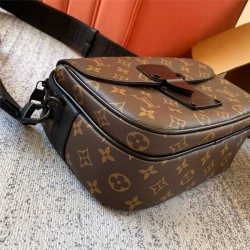 Louis Vuitton S LOCK Messenger Bag (M45806) Black Monogram Macassar Canvas, New Lock, Size: 22x18x8cm