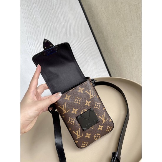 Louis Vuitton S-LOCK VERTICAL Mini Handbag (M81522) Monogram S-Lock Vertical Classic Monogram Macassar Canvas, Size: 12x19x7cm