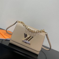 Louis Vuitton TWIST Medium Handbag (M59033) Apricot, Twist Medium Handbag with LV Twist Lock, Size: 23x17x9.5cm