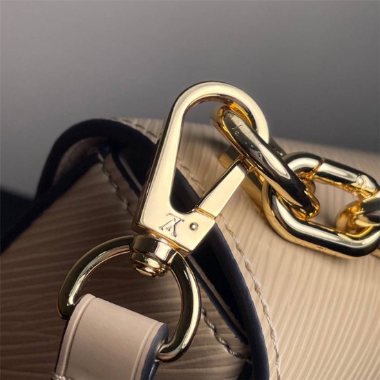 Louis Vuitton TWIST Medium Handbag (M59033) Apricot, Twist Medium Handbag with LV Twist Lock, Size: 23x17x9.5cm