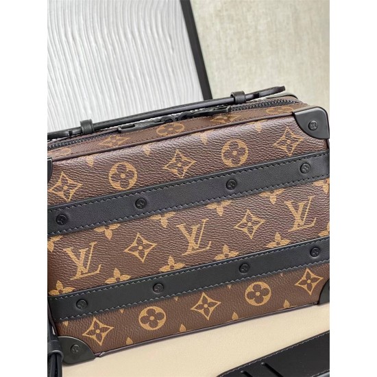 Louis Vuitton HANDLE SOFT TRUNK Handbag (M45935) Monogram Macassar Canvas, Size: 21.5x15x7cm