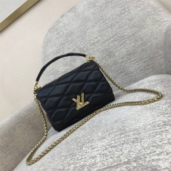 Louis Vuitton PICO GO-14 Medium Handbag (M22891) Black GO-14 Medium Handbag in Lambskin LV Twist Lock, Size: 23x16x10cm