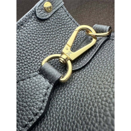 Louis Vuitton LOCK & GO Handbag (M22311) Black Smooth Grain Calfskin, Size: 24.5x19x10.5cm