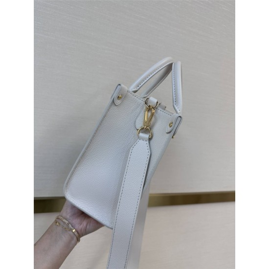 Louis Vuitton LOCK & GO Handbag (M23637) White Smooth Grain Calfskin, Size: 24.5x19x10.5cm