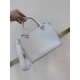 Louis Vuitton LOCK & GO Handbag (M23637) White Smooth Grain Calfskin, Size: 24.5x19x10.5cm