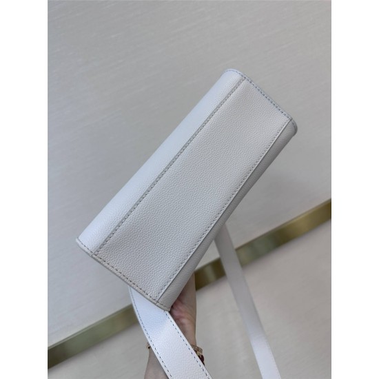 Louis Vuitton LOCK & GO Handbag (M23637) White Smooth Grain Calfskin, Size: 24.5x19x10.5cm