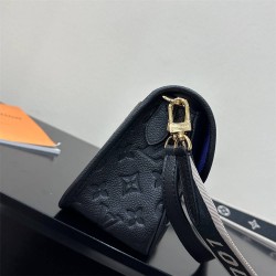 Louis Vuitton DIANE Handbag (M46386) Black, Classic Monogram Empreinte Embossed Leather, Size: 23x16x8.5cm