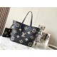 Louis Vuitton M58907 Black Neverfull Medium Handbag, Size: 31x28x14cm