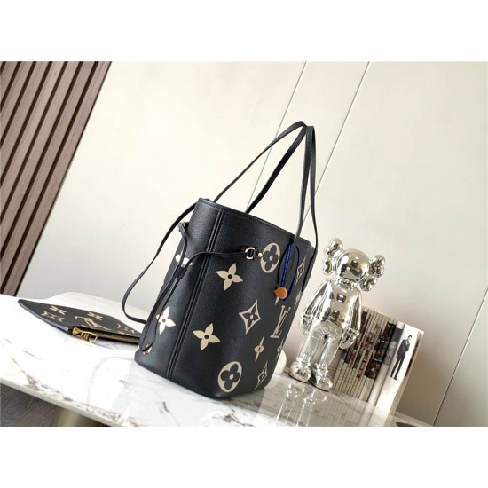 Louis Vuitton M58907 Black Neverfull Medium Handbag, Size: 31x28x14cm